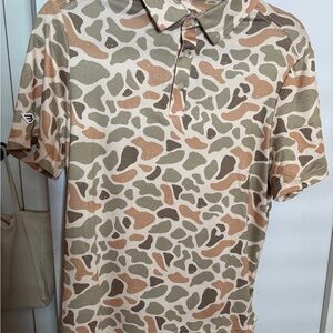BURLEBO Camouflage Men's Polo Shirt - Green and Brown
